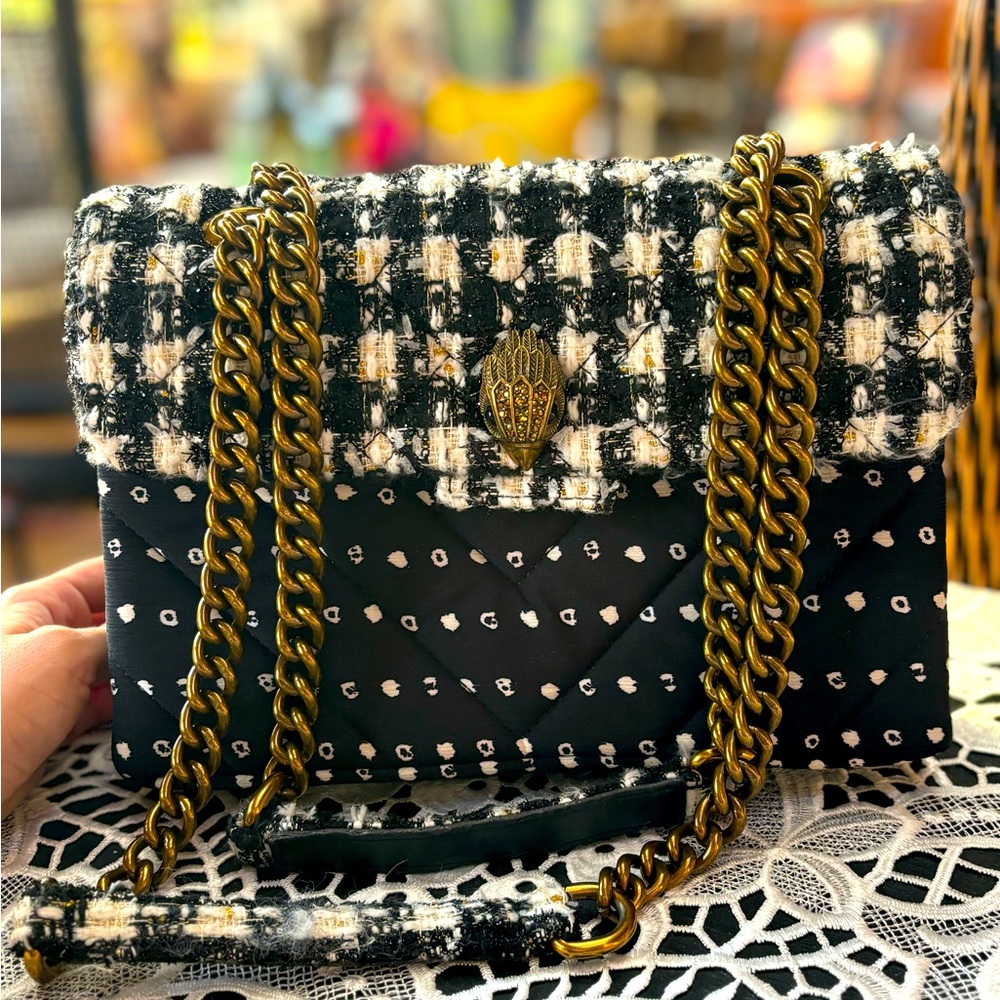 Kurt Geiger tweed Kensington bag